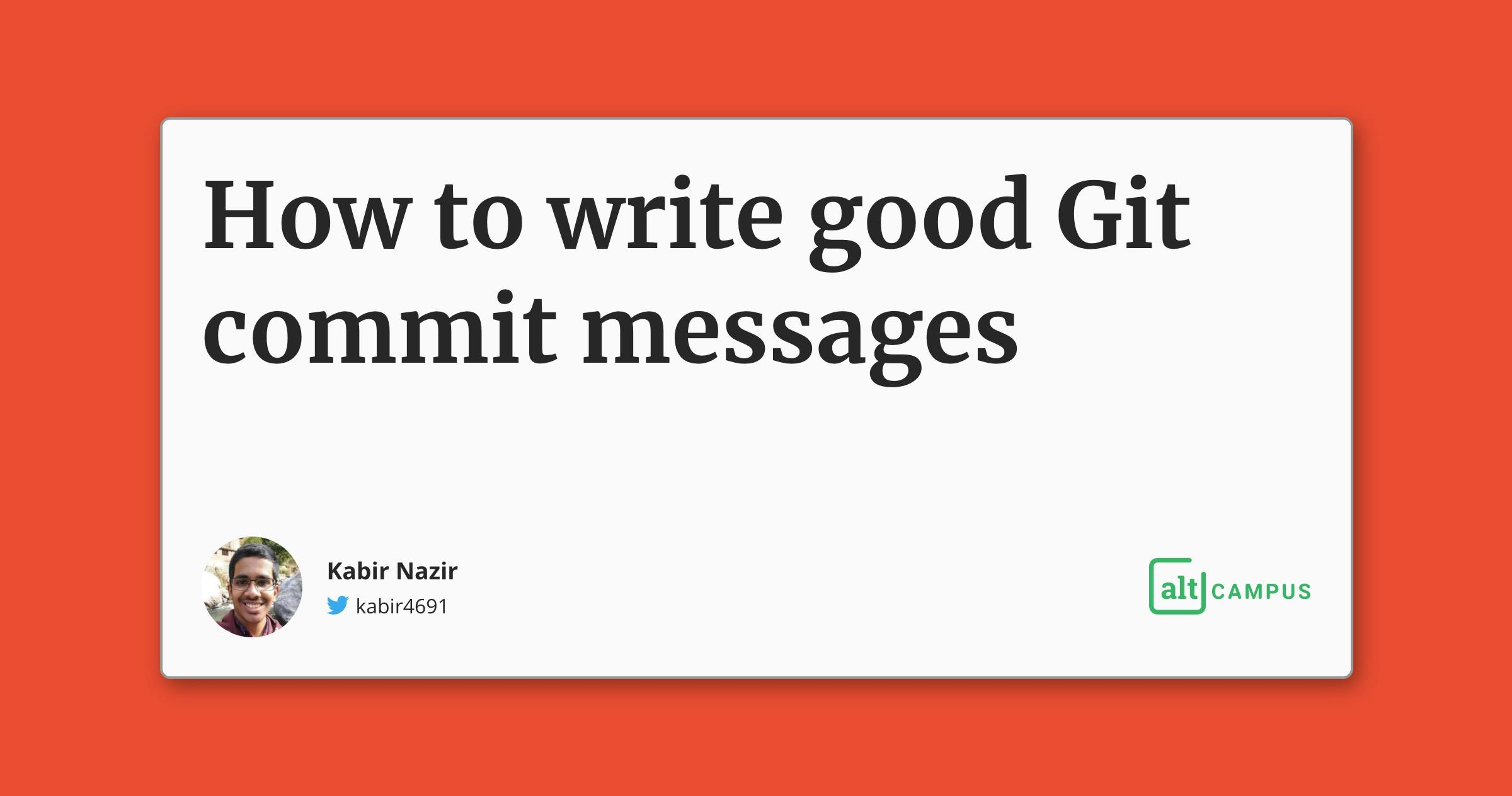 writing good commit messages